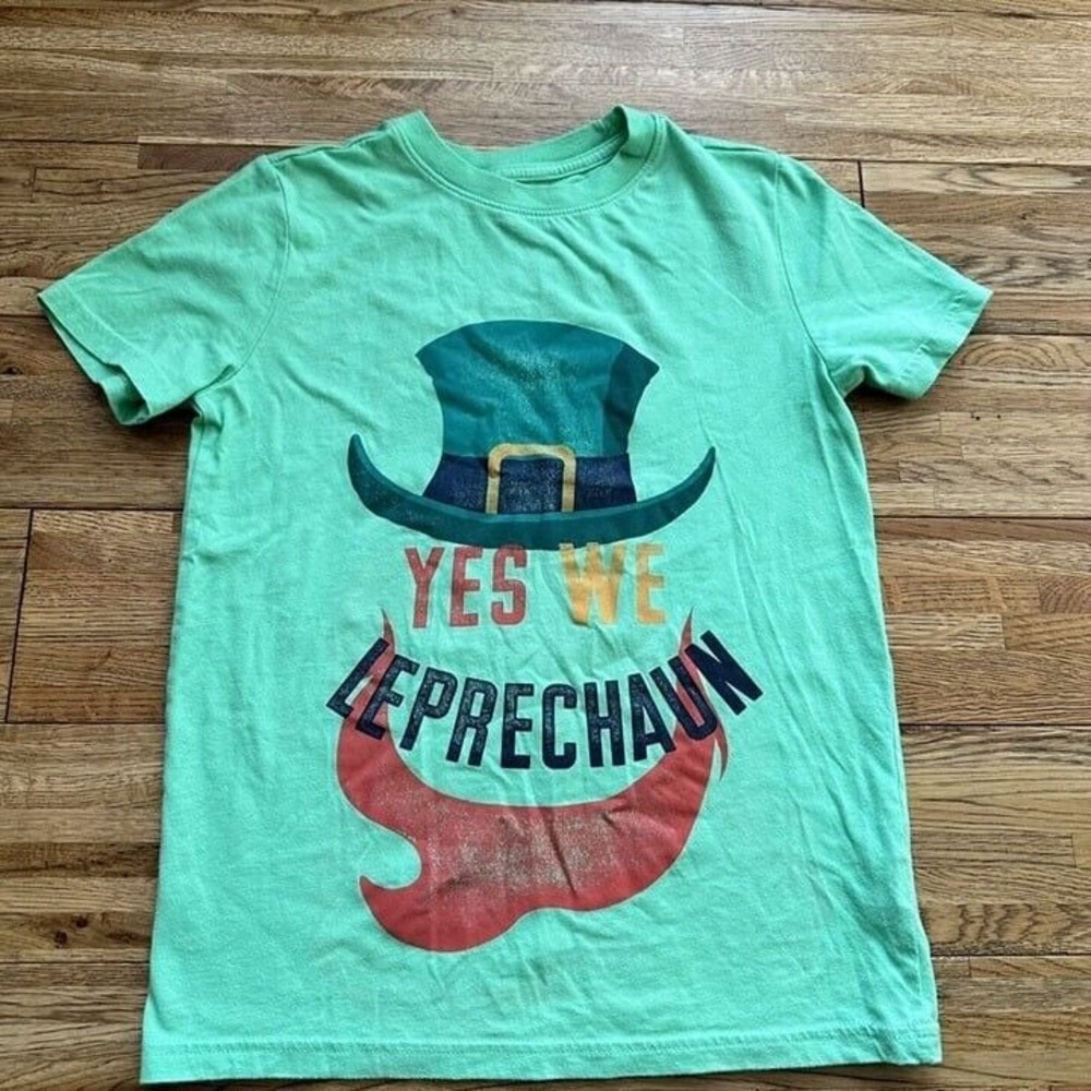 Cat & Jack Leprechaun‎ St Patrick's Day Shirt Size 8-10